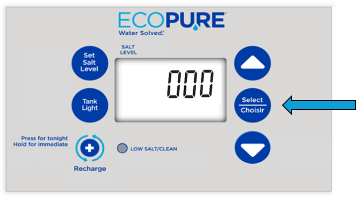 EP Ecopure 000 Select Screen