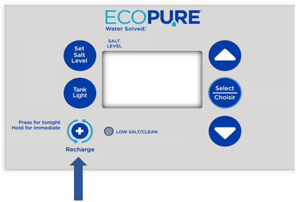 EcoPure recharge screen display