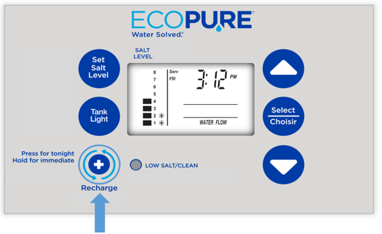 EcoPure EP Time Display Screen Salt Level